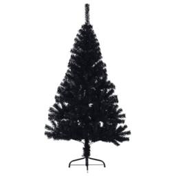 Berkfield Home Artificial Half Christmas Tree with Stand Black 150 cm PVC - thumbnail 3