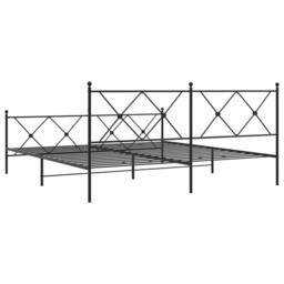 Berkfield Home Metal Bed Frame without Mattress with Footboard Black 183x213cm - Size: 183x213 cm - thumbnail 6