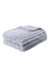 Appletree 'Morritz' Faux Fur Throw in Grey - Size: 130 cm x 180 cm - thumbnail 3