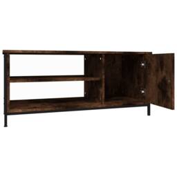 Berkfield Home TV Cabinet Smoked Oak 100x40x45 cm Engineered Wood in Brown - Size: 100 x 40 x 45 cm - thumbnail 6