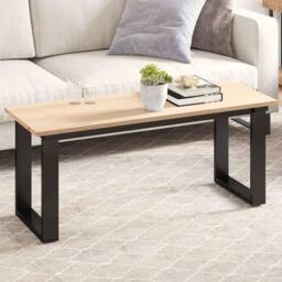 Berkfield Home Table Top 110x40x1.7 cm Rectangular Solid Wood Pine in Light Tan - thumbnail 2