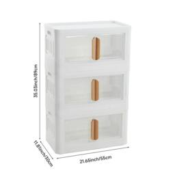 KORVIXA 3PCS Foldable Plastic Storage Box in White - thumbnail 2