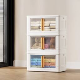 KORVIXA 3PCS Foldable Plastic Storage Box in White - thumbnail 4
