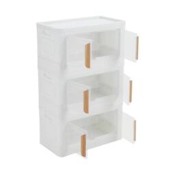 KORVIXA 3PCS Foldable Plastic Storage Box in White