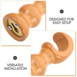 SPETLEK 2 Pcs Solid Wood Curtain Rod Brackets in Brown - thumbnail 4