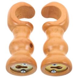 SPETLEK 2 Pcs Solid Wood Curtain Rod Brackets in Brown - thumbnail 5
