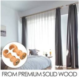 SPETLEK 2 Pcs Solid Wood Curtain Rod Brackets in Brown - thumbnail 3