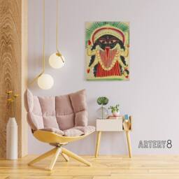"Artery8 Hinduism Deity Indian Goddess of War Kali Canvas Wall Art Print - Size: W24"" x H32""" - thumbnail 3