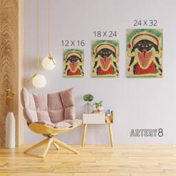 "Artery8 Hinduism Deity Indian Goddess of War Kali Canvas Wall Art Print - Size: W24"" x H32""" - thumbnail 4