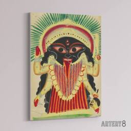 "Artery8 Hinduism Deity Indian Goddess of War Kali Canvas Wall Art Print - Size: W24"" x H32""" - thumbnail 2