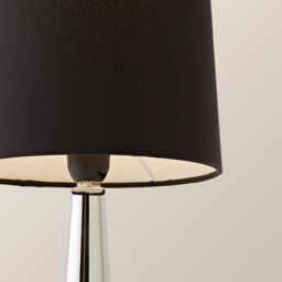 ValueLights Teardrop Pair Compact Fabric Shades Brushed Chrome Touch Table Lamps in Black - thumbnail 4