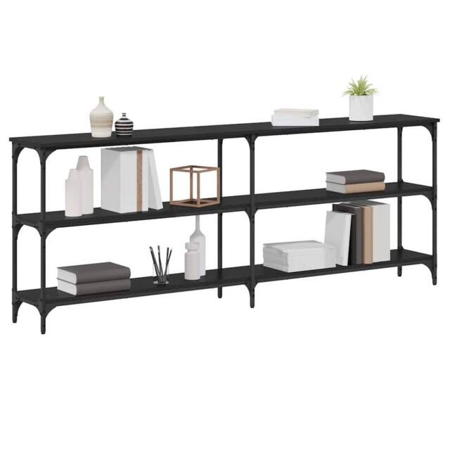 Berkfield Home Chic Console Table Black Oak 200x29x75 cm Engineered Wood - Size: 200 x 29 x 75 cm - image 1