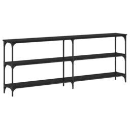 Berkfield Home Chic Console Table Black Oak 200x29x75 cm Engineered Wood - Size: 200 x 29 x 75 cm - thumbnail 3