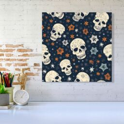 Warren Reed - Designer Skulls & Stars Canvas - Size: w10 inch x h10 inch - thumbnail 1