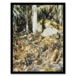 Artery8 Il Solitario The Hermit in the Forest Sargent Framed Wall Art Print - Size: A4 - thumbnail 1
