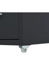 Living and Home 8 Drawers Vertical File Cabinet with Wheels Living Room Storage Cabinet Bedroom Black Bedside Table - thumbnail 6