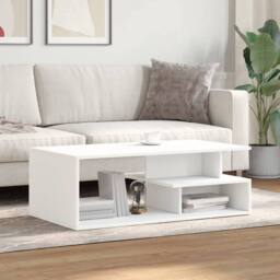 Berkfield Home Modern Coffee Table White 102x55x35 cm Engineered Wood - Size: 102 x 55 x 35 cm - thumbnail 1