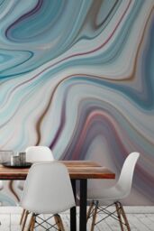 Origin Murals Marbled Ink Wall Mural in Teal - Size: W300 cm x H240 cm - thumbnail 4