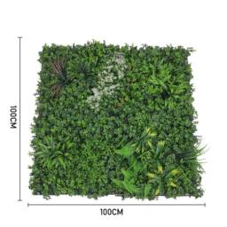 KORVIXA 100cm Large Artificial Plant Flower Wall Panels in Green - Size: 100 cm x 100 cm - thumbnail 2