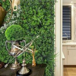 KORVIXA 100cm Large Artificial Plant Flower Wall Panels in Green - Size: 100 cm x 100 cm - thumbnail 4