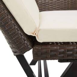 Berkfield Home Garden Bench with Cushions Brown 176 cm Poly Rattan - thumbnail 9