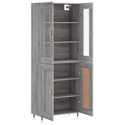 Berkfield Home Highboard Grey Sonoma 69.5x34x180 cm Engineered Wood - thumbnail 4