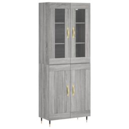 Berkfield Home Highboard Grey Sonoma 69.5x34x180 cm Engineered Wood - thumbnail 2
