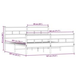 Berkfield Home Metal Bed Frame without Mattress Smoked Oak 180x200 cm Super King in Brown - thumbnail 9