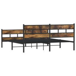 Berkfield Home Metal Bed Frame without Mattress Smoked Oak 180x200 cm Super King in Brown - thumbnail 6