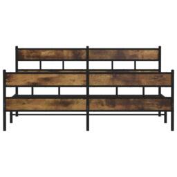 Berkfield Home Metal Bed Frame without Mattress Smoked Oak 180x200 cm Super King in Brown - thumbnail 4