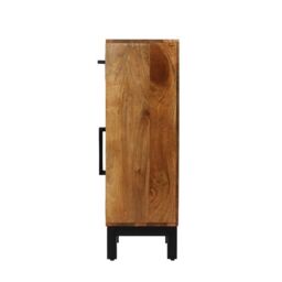Jaipur Furniture Ltd Parquet Tall Slim Sideboard - Mango Wood/Iron - L30 x W54 x H90 cm - PP Finish in Brown - thumbnail 4