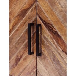 Jaipur Furniture Ltd Parquet Tall Slim Sideboard - Mango Wood/Iron - L30 x W54 x H90 cm - PP Finish in Brown - thumbnail 6