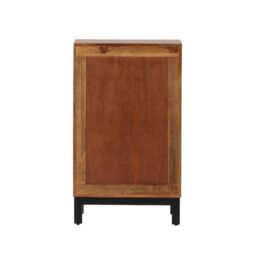 Jaipur Furniture Ltd Parquet Tall Slim Sideboard - Mango Wood/Iron - L30 x W54 x H90 cm - PP Finish in Brown - thumbnail 5