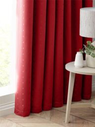 Luxury Living Adi Lined Pencil Pleat Curtains in Red - Size: 117 cm width x 183 cm drop - thumbnail 4