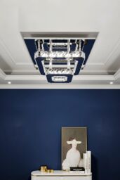 Living and Home Square Large-size Glamorous Crystal LED Ceiling Light in Silver - thumbnail 2