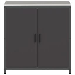 Berkfield Home Kitchen Storage Cabinet with Shelf with Storage with Door Black Steel - thumbnail 6