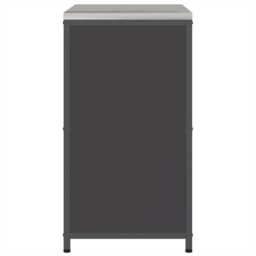 Berkfield Home Kitchen Storage Cabinet with Shelf with Storage with Door Black Steel - thumbnail 7