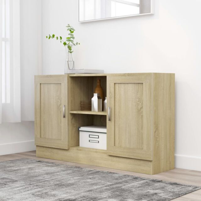 Berkfield Home Sideboard Sonoma Oak 120x30.5x70 cm Engineered Wood in Brown - image 1