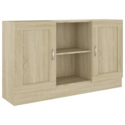 Berkfield Home Sideboard Sonoma Oak 120x30.5x70 cm Engineered Wood in Brown - thumbnail 2
