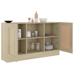 Berkfield Home Sideboard Sonoma Oak 120x30.5x70 cm Engineered Wood in Brown - thumbnail 4