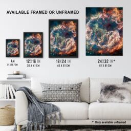 Artery8 Wall Art Print NASA James Webb Space Telescope Never-Before-Seen Details in Cassiopeia A Exploded Star Bedroom Decor Art Framed - thumbnail 3