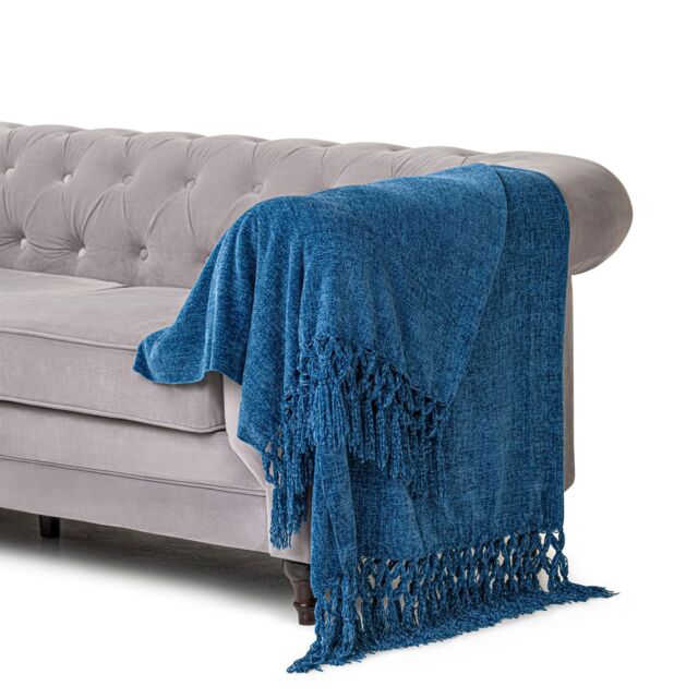 Luxury Living 100% Acrylic Throw - 200cm x 150cm - Cobalt - Size: 200 cm x 150 cm - image 1