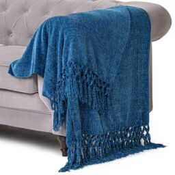 Luxury Living 100% Acrylic Throw - 200cm x 150cm - Cobalt - Size: 200 cm x 150 cm - thumbnail 2