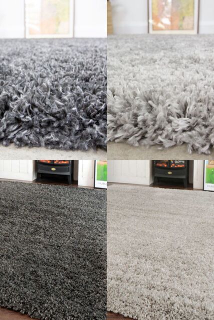Kukoon Grey Soft Fluffy Shaggy Living Room Cosy Fireside Area Rugs in Mid Grey - Size: 200 cm x 290 cm - image 1