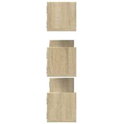 Berkfield Home Durable Wall Shelves 3 pcs Sonoma Oak 80x18x18 cm Engineered Wood in Light Brown - Size: 80 x 18 x 18 cm - thumbnail 5