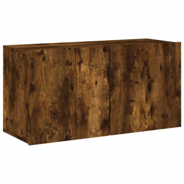 Berkfield Home TV Cabinet Wall-mounted Smoked Oak 80x30x41 cm in Brown - Size: 80 x 30 x 41 cm - image 1