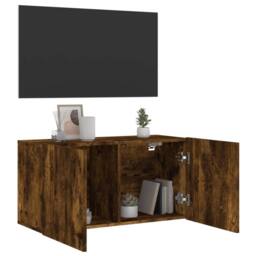 Berkfield Home TV Cabinet Wall-mounted Smoked Oak 80x30x41 cm in Brown - Size: 80 x 30 x 41 cm - thumbnail 4