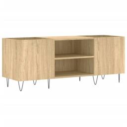 Berkfield Home Record Cabinet Sonoma Oak 121x38x48 cm Engineered Wood in Light Tan - Size: 121 x 38 x 48 cm