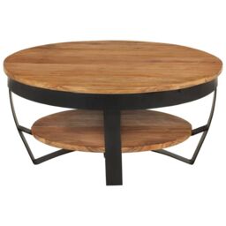 Berkfield Home Coffee Table 65x65x32 cm Solid Acacia Wood in Brown - Size: 65 x 65 x 32 cm - thumbnail 2