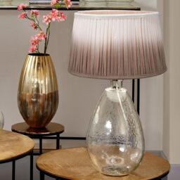 Ruma Taupe Ombre Pleated Tapered Lamp Shade for Table Lamps in Beige - Size: 8 inches - thumbnail 4